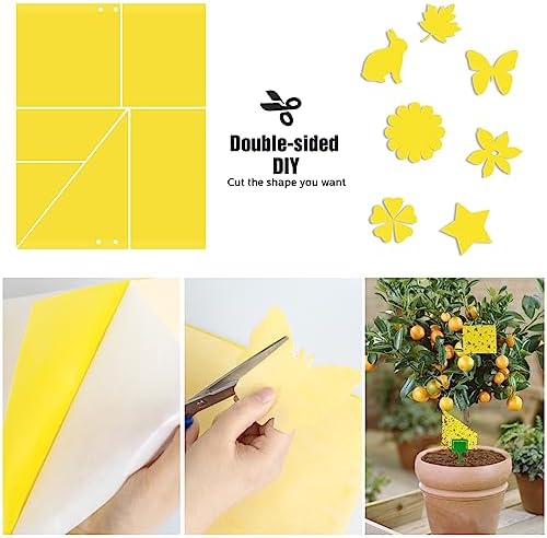40 Pack Fungus Gnat Traps, Yellow Sticky Fruit Fly Traps for Indoor Plants