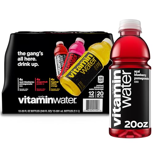 vitaminwater Refresh Tropical Mango, Flavored Water Beverage Bottles, 20 fl oz, 12 Pack