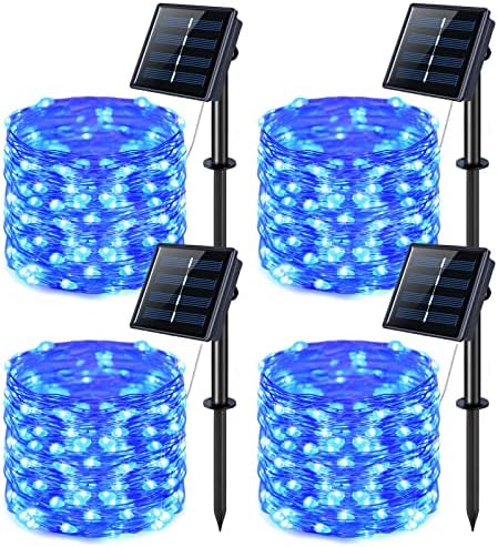 JMEXSUSS 2 Pack Solar String Lights Outdoor Total 66FT 200LED Fairy Lights | Outdoor Waterproof, 8 Modes Solar Christmas Lights for Outside Garden Tree Patio Yard Wedding Christmas Decorations, White