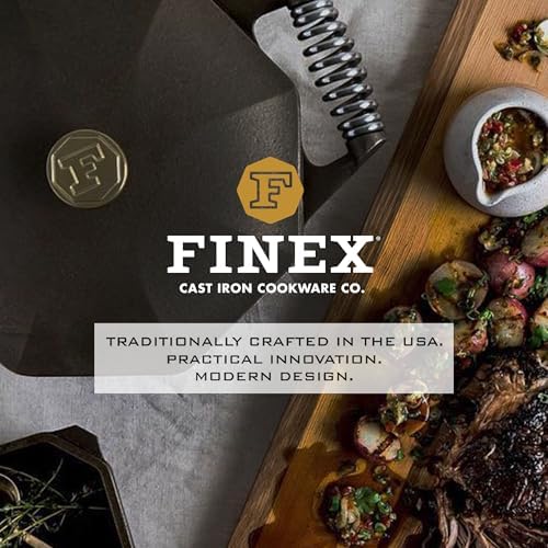 FINEX 22" Cast Iron Double Burner Griddle, Griddle Plate, Even Heat Distribution, Non-Stick Cooking, Cast Iron Double Griddle Pan for Stove Top & More