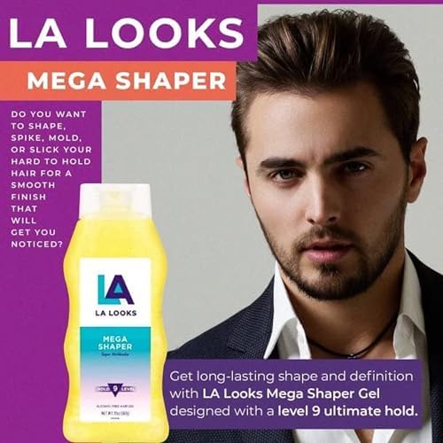 La Looks Gel #9 Mega Mega 20 Ounce (Yellow) (591ml) (6 Pack)