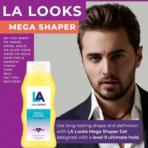 L.A. Looks Mega Shaper Hair Gel - Hold 9 Level - 20 Oz (567g)