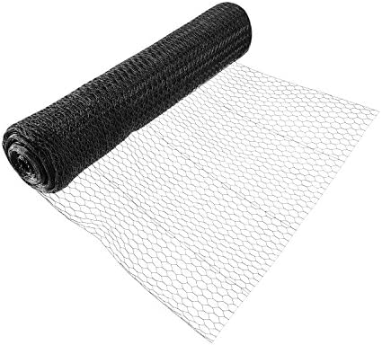 Fencer Wire 20 Gauge Black Vinyl Coated Poultry Hex Netting with 1 inch Mesh (6 ft. x 150 ft.)