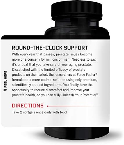 Force Factor Prostate, Saw Palmetto & Beta Sitosterol Supplement for Men | Prostate Health Support, Size Support, Urinary Relief, Bladder Control
