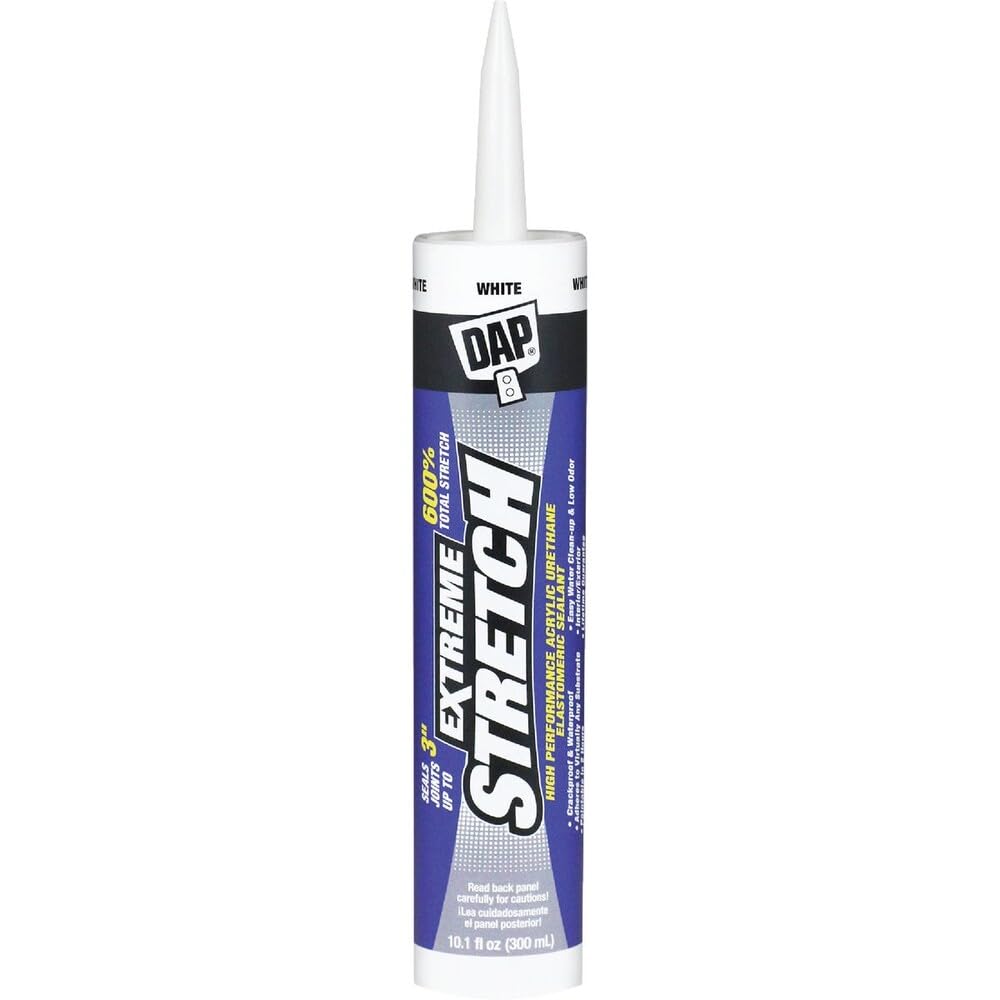 DAP Extreme Stretch Acrylic Urethane Premium Elastomeric Sealant, White, 10.1 Oz (7079818715)
