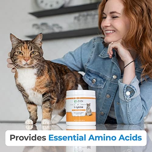 Alpha Paw - Human Grade for Pets - Cat Lysine Supplement - Extra Servings 5-10 Month Supply - Natural Lysine (8 Ounces/227 Grams)
