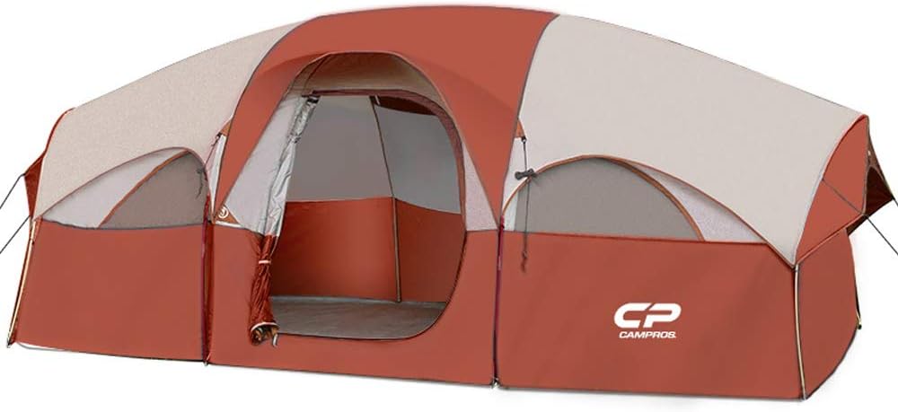 CAMPROS CP 8 Person Camping Tent, Room Divider, Rainfly, Weather Resistant