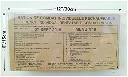 Menu 8: MRE RCIR French Military Food Ration 24H MENU Combat Daily Pack Survival Box Camping Trekking Mountaineering Hiking