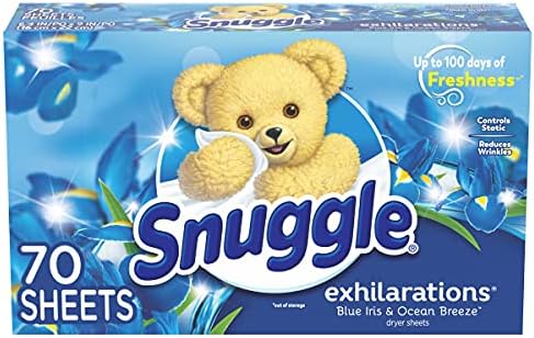 Snuggle Fabric Softener Dryer Sheets, Blue Iris & Ocean Breeze, 70 Count