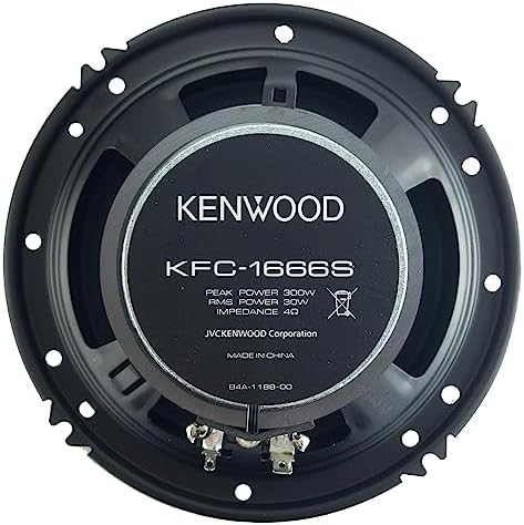 Kenwood KFC-1666S 300 Watts 6.5" 2-Way Car Coaxial Speakers with Sound Field Enhancer - Pair