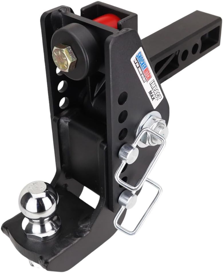 Shocker 20K Impact Max Cushion Drop Hitch - 0" to 7-1/2" Drop - Fits 2" Hitch Has 2-5/16"Ball - 20,000 lbs GTW