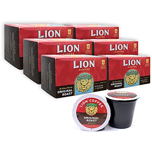 Lion Coffee Original Medium Roast Coffee, Single-Serve Coffee Pods, Compatible with Keurig Brewers, A Taste of Aloha - (12 Count Box)