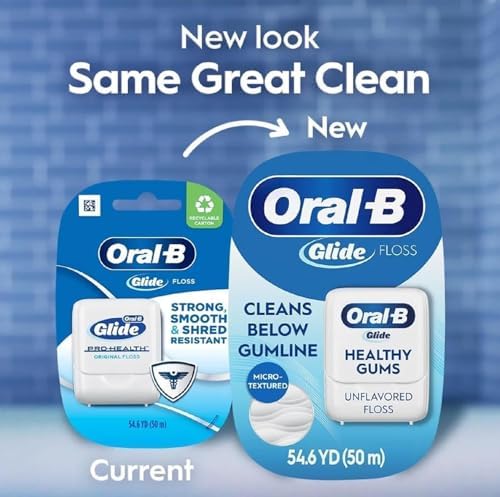 Oral-B Glide Floss Healthy Gums Unflavored Floss 54.6 YTD (50 m) Pack of 5