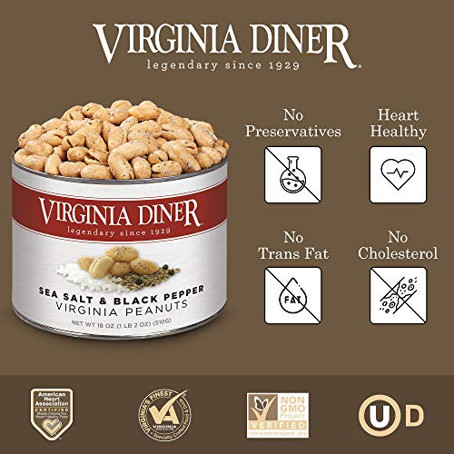 Virginia Diner Zatarain's Spicy Cajun Peanuts - Gourmet Cajun Peanuts Non-GMO, Preservative Free Gifts from Virginia Since 1929-18 Oz Can