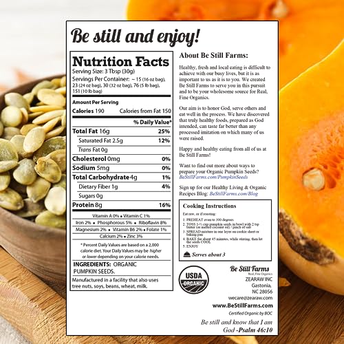 Organic Raw Pumpkin Seeds to Eat 2.8lb - Bulk Unsalted Pepitas No Shell | Whole Natural Snacks for Keto - High in Fiber - USDA Certified | Non-Gmo | Gluten Free | Vegan