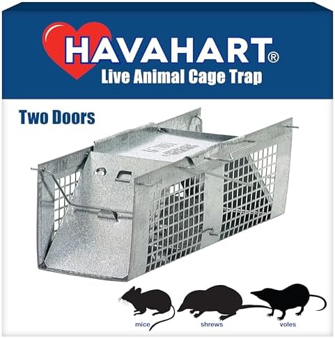 Havahart X-Small Animal Trap, 2-Door Humane Trap for Mice, Voles, Shrews | Humane Catch & Release Trap for Moles & Small Rodents