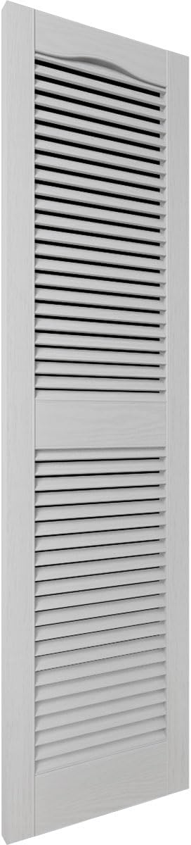 14 1/2"W x 60"H EverColor Open Louver Exterior Vinyl Shutters, w/Installation Shutter-Lok's & Matching Screws (Per Pair), Black