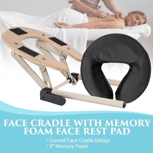 NRG Vedalux Portable Massage Table Package | Burgundy | Folding Lightweight Massage Bed | Professional Spa Table with Face Cradle, Hanging Armrest & Carrying Case