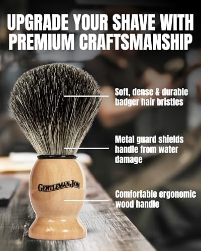 Gentleman Jon Deluxe Vintage Shaving Kit - 8pc Men's Safety Razor Gift Set
