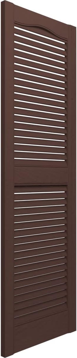 Ekena Millwork Lifetime Vinyl LL1S14X03900FB Standard Cathedral Top Center Mullion, Open Louver Vinyl Shutters