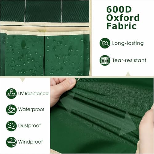 COCO Garden Pouches for Kneeler - 2 Pack Outdoor Gardening Stool Pouch, Workseat Storage Tote Hanging Organizer, Heavy-Duty 600D Oxford Cloth Tool Bag