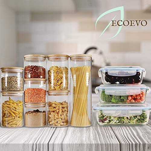 Glass Food Storage Containers Set, Large Size Containers with Lids, BPA-free Locking lids, 100% Leak Proof Glass Meal Prep Containers