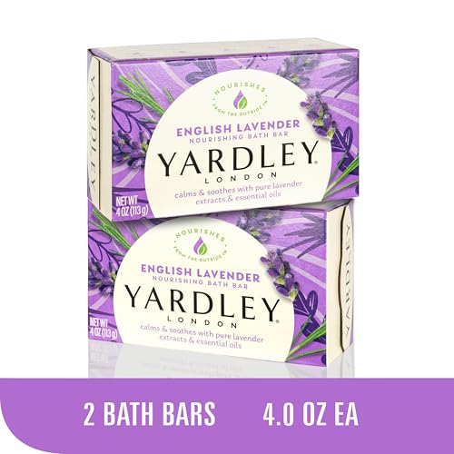 Yardley London Nourishing Bath Soap Bar Aloe & Avocado, Conditions Skin with Creamy Avocado & Olive Extracts, 4.0 oz Bath Bar, 1 Soap Bar