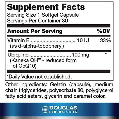 Douglas Laboratories Ubiquinol-QH | CoEnzyme Q10 to Support Healthy Aging and Cardiovascular Function | 60 Softgels