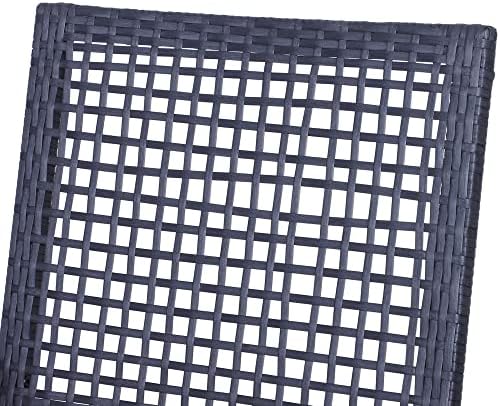 Outsunny 3pcs Patio Bar Set with Soft Cushion, Rattan Wicker for Poolside | Outdoor Furniture Set, for Backyards, Lawn, Deck