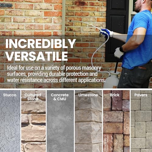 LastiSeal Brick & Concrete Sealer – Deep-Penetrating Sealer that Strengthens Surfaces – Water-Resistant Protection for Brick
