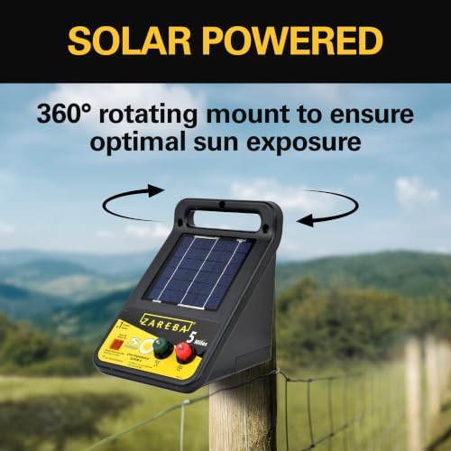 Zareba Solar Electric Fence Charger, 5 Mile Range Low Impedance Energizer