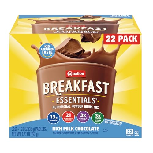 Carnation Breakfast Essentials Powder Drink Mix, Chocolate, 1.26 Oz Packets