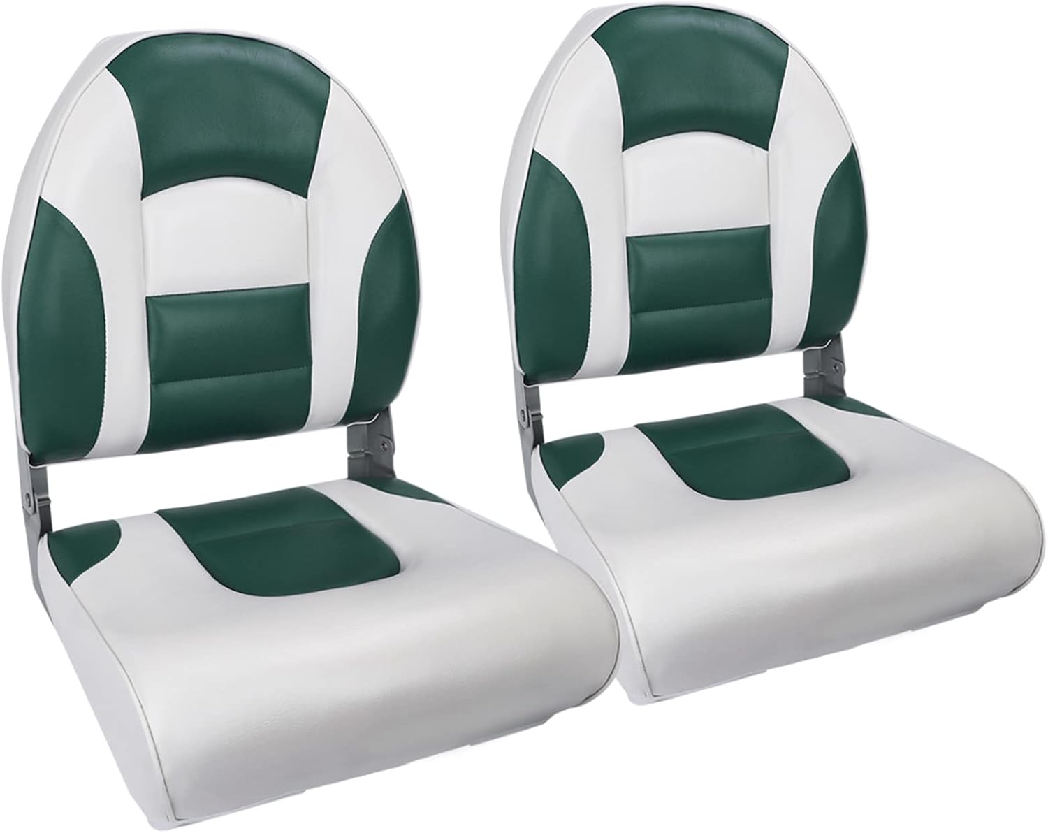 NORTHCAPTAIN Deluxe A Pair of Marine High Back Folding Boat Chair Fishing Boat Seat, for Fishing, Bass/Jon/Pontoon Boat Chairs
