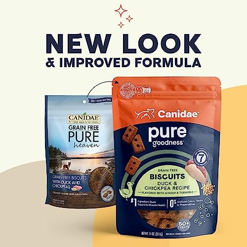 Canidae Pure Dog Treat Biscuits - Healthy & Nutrient Rich Dog Treats - Grain-Free Limited Ingredient Formula - Soy-Free - Crunchy Texture - Easy-Snap Design - 11 oz - Duck & Chickpea Recipe