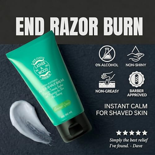 Best After-shave Balm, Sandalwood Scent, Premium Aftershave Lotion, Soothes and Moisturizes Face after shaving, Does Not Dry The Skin, Eliminates Razor Burn For A Silky Smooth Finish …