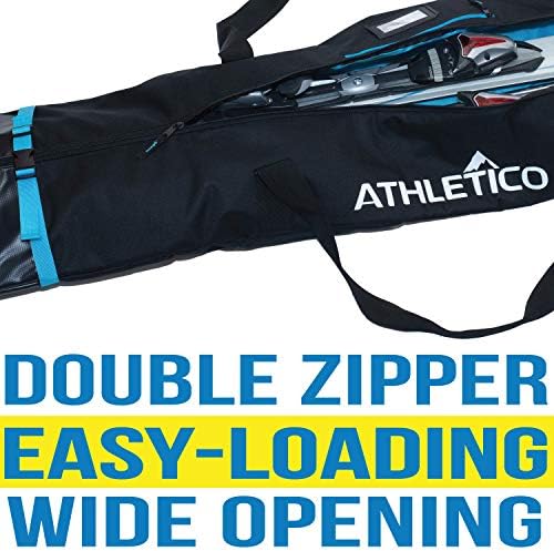 Athletico Dynamic Adjustable Length Ski Bag - Padded Ski Bag Adjusts from 170cm to 190cm