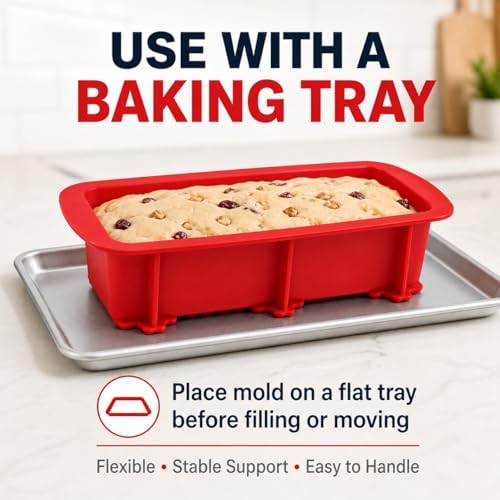 Set of Two Nonstick Loaf Pan For Homemade Bread Making,Soap, Fudge, Meatloaf and more (2 Pack Bread Mold)