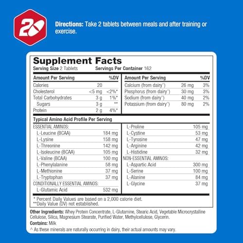 Prolab Amino 2000 Essential Amino Acids, Full-Spectrum EAA (325 Tablets)
