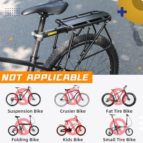 West Biking 220LB Solid Bearing Universal Adjustable Bike Cargo Rack Stand |  220LB high load-bearing capacity, quick disassembly design, universal for bicycles, suitable for Ebike