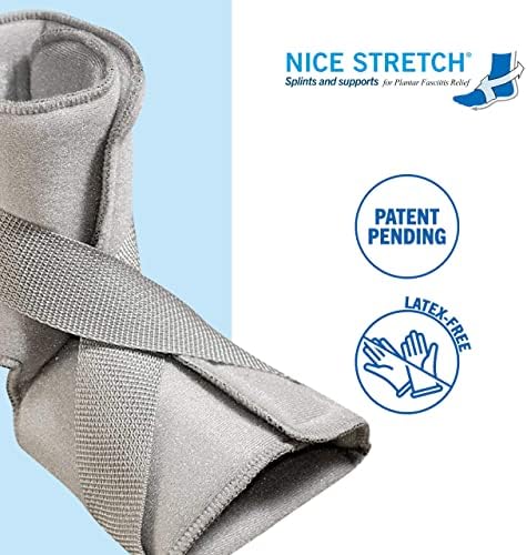 Brownmed Nice Stretch X Lite - Dorsal Foot & Ankle Night Splint for Plantar Fasciitis & Tendonitis - Adjustable Universal Fit