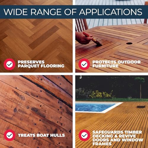 Owatrol D1 Penetrating Wood Oil for Exterior - Teak Oil for Outdoor Furniture - Deep Protection, Restores Natural Oils, Clear Matte Finish, Wood Stain