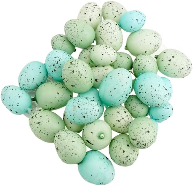 Homeford Mini Decorative Speckled Eggs, Robin Blue Green, 1-inch, 36-piece