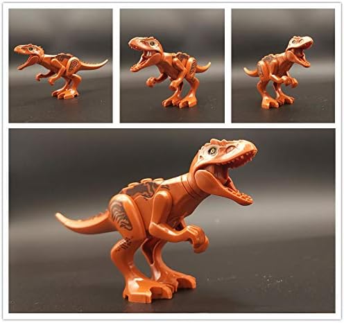 Toysvill Compatible Dinosaurs Mini Figures for Jurassic World Building Blocks Toys (Set of 20 Pieces) with Moving Parts. T Rex, Dragon Sword