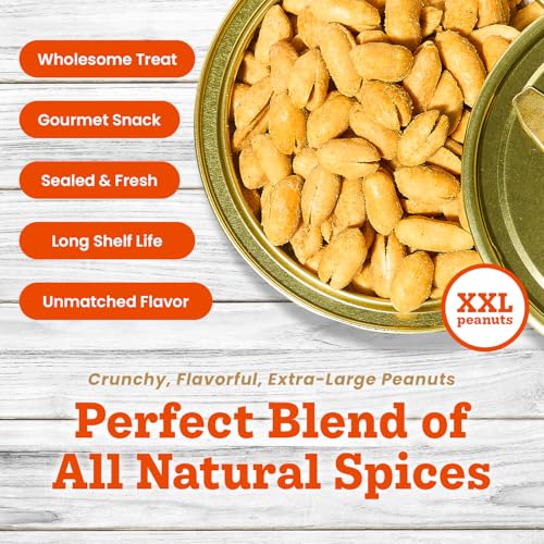 Hubs Peanuts Premium Salted Virginia Nuts, Non-GMO, Gluten Free Healthy Snacks - Irresistible Crunch & Flavored Peanuts - Made from Premium Ingredients - Vacuum-Sealed Tin - 2 Packs of 40 oz Cans