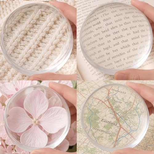 Dandelion 6X Dome/Paperweight Magnifier w/Pouch Table Magnifying | Diameter 2.5 inches,magnifying glass paperweight,reading magnifier for books,Suitable for viewing maps, blueprints