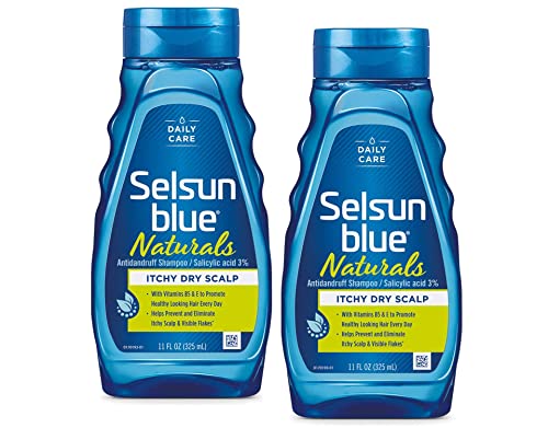 Selsun Blue Naturals Itchy Dry Scalp Antidandruff Shampoo, Extra-Hydrating Formula With Vitamins B3 and E, 11 fl. oz.