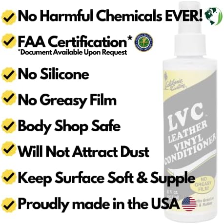 CALIFORNIA CUSTOM – Leather Vinyl Conditioner LVC, Protect Your Leather, Rubber, Plastic and Vinyl from Wearing