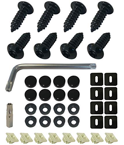 OttoSpeed Anti-Theft Security Screws for License Plate - Rustproof Fastener with Theft-Proof Black Stainless Steel Screws, Nylon Screw Inserts
