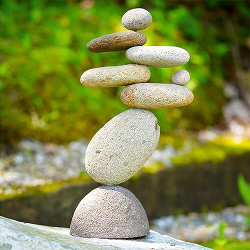 Eight-Stone Balancing Cairn - Indoor/Outdoor Garden Decoration