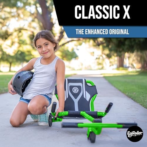 EzyRoller Classic X Ride On Toy for Kids, Ages 3-12, Up to 154 lbs - Black